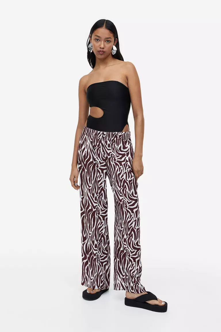 Jual H&M CrÃªpe pull-on trousers Original 2025 ZALORA Indonesia ®
