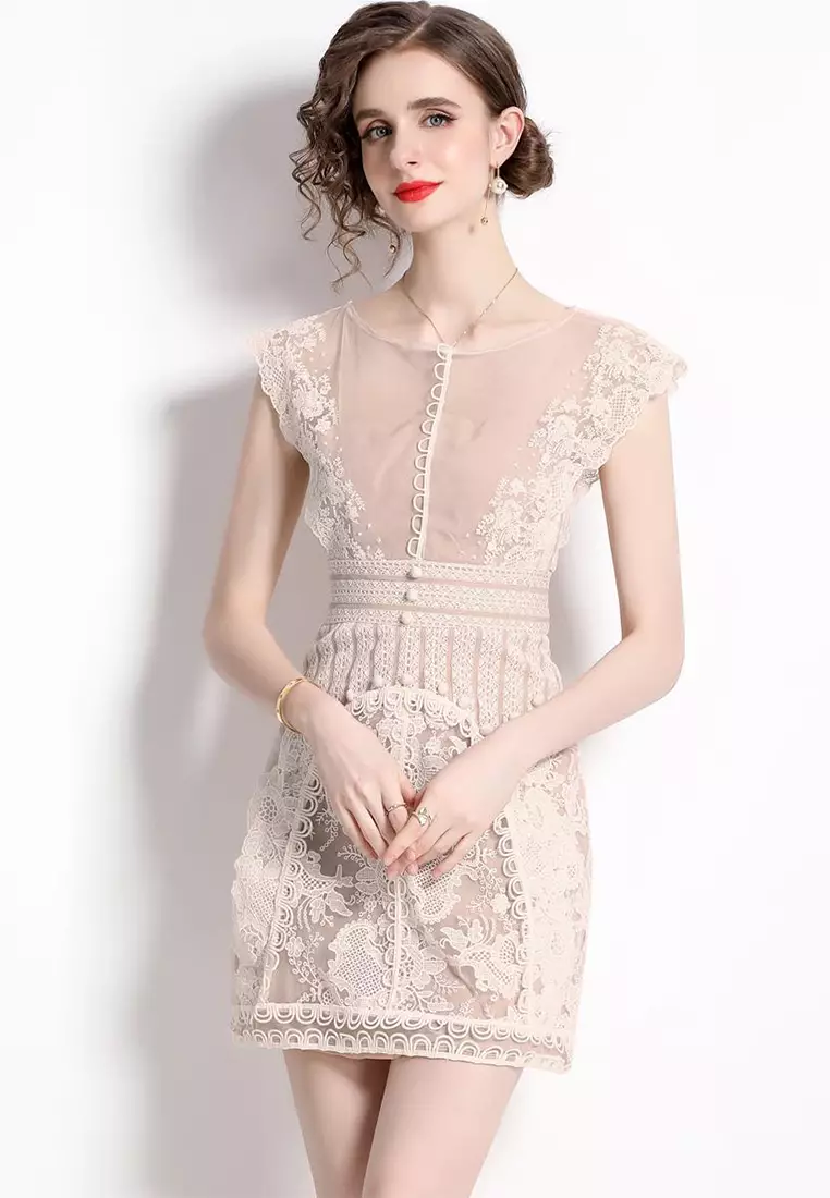 Elegant embroidered dress clearance