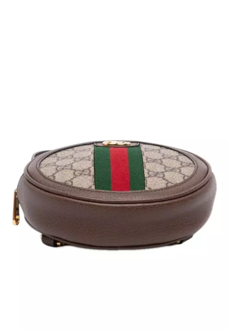 Pre-Loved Gucci Mini Gg Supreme Web Ophidia Round Backpack