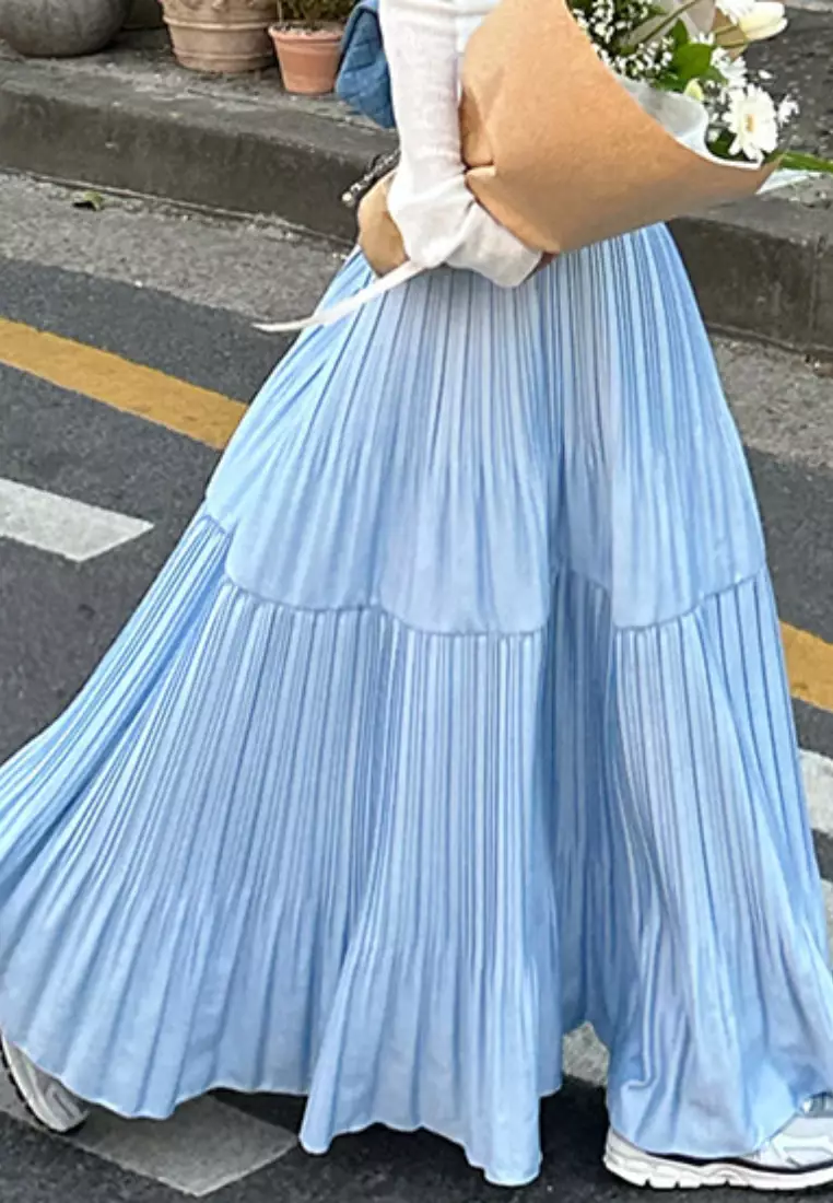 Elegant pleated skirt K061809-BL