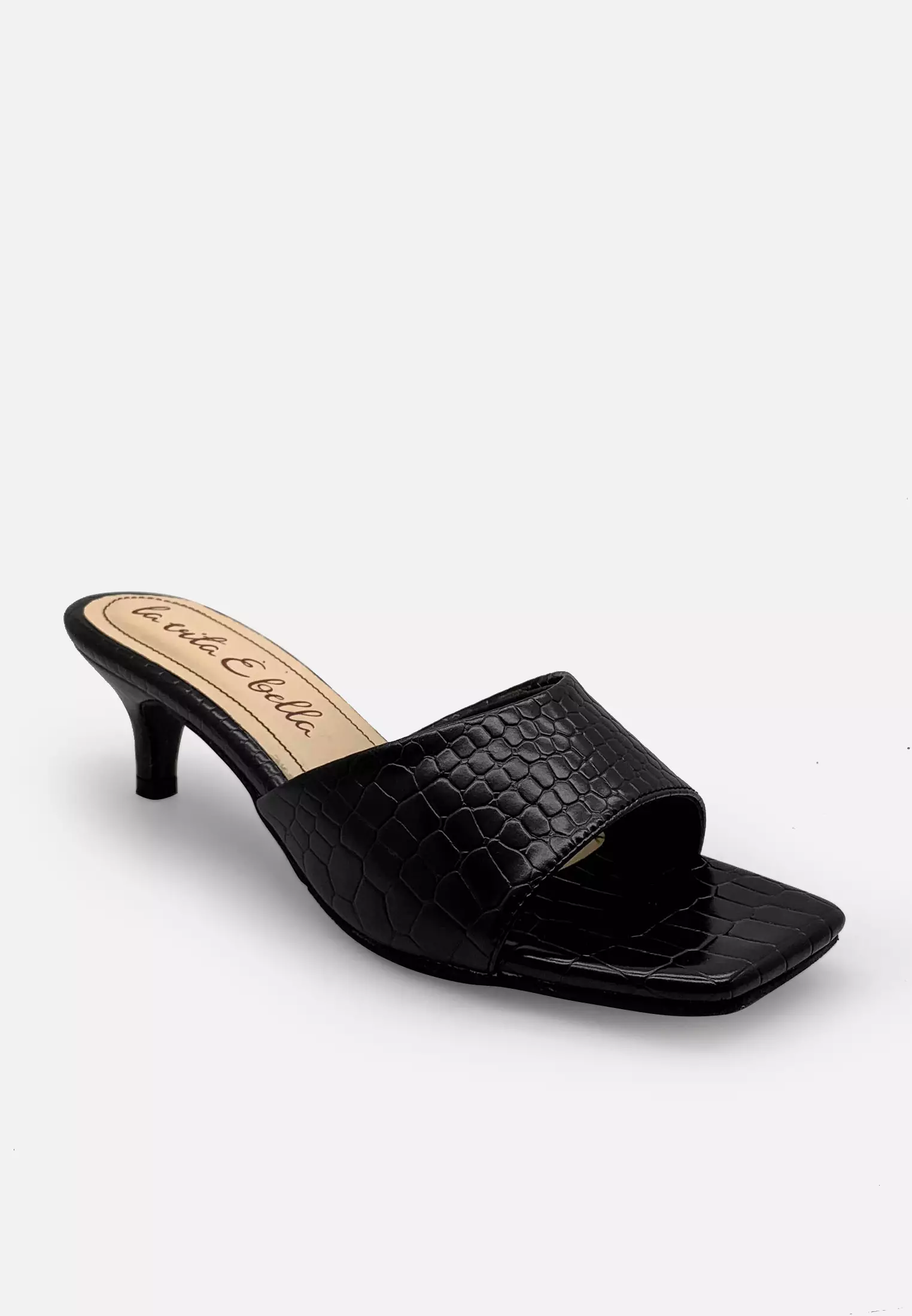 Elena Kitten Heels Sandal Wanita Mules