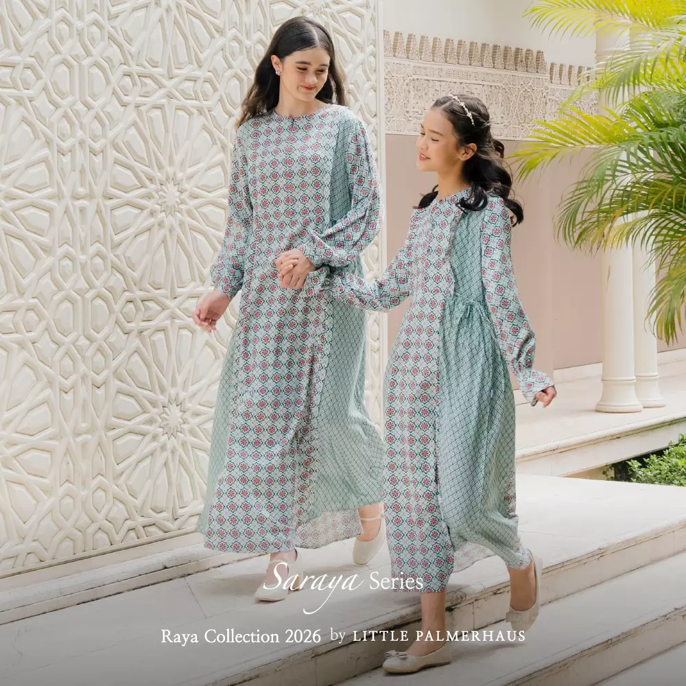 Little Palmerhaus - Baju Lebaran 2026 - Saraya Mom Gamis (Baju Gamis Wanita Dewasa) Teal Green