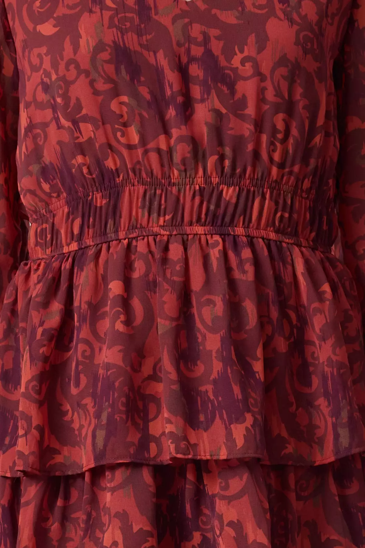 Burgundy Ethnic Mini Woven Dress TWOAW25EL00271