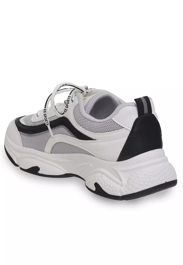 Anando Sepatu Sneakers Tali Pria Stylish Design Casual Sport Shoes Lighweight Material Mesh ORIGINAL - Gray White