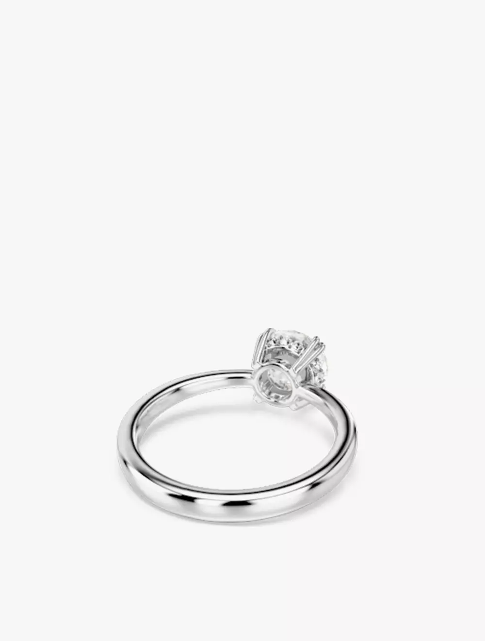 Stilla cocktail ring, Round cut, White, Silver-tone finish - 52