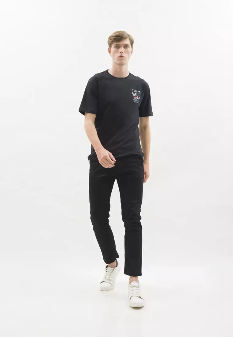 Kaos hitam t shirt polos houseofcuff motif Tokyo City READY HINGGA 4XL