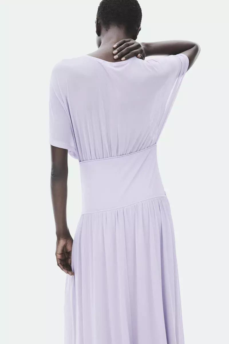 Sheer jersey midi dress