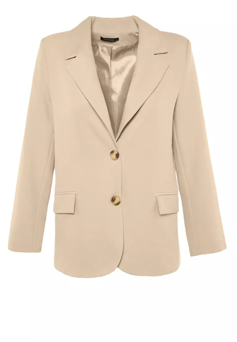 Limited Edition Mink Regular Lined Woven Blazer Jacket