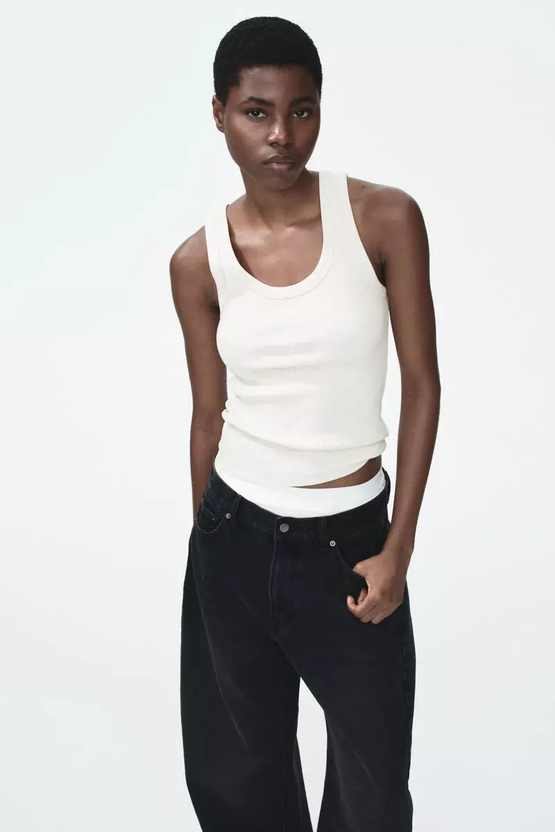 Ribbed vest top