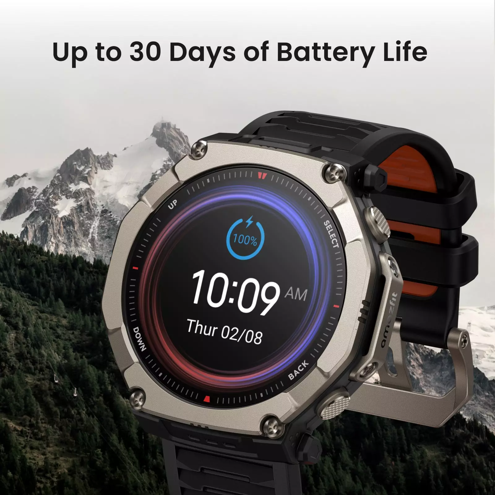 Amazfit T-Rex Ultra 2 Black Magma | Smartwatch Outdoor GPS | 1,5" AMOLED Sapphire Glass | 30 Days Battery | 180+ Sport Modes