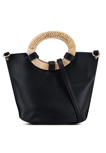 Jual Dorothy Perkins Black Raffia Handle Bucket Bag Original Zalora Indonesia