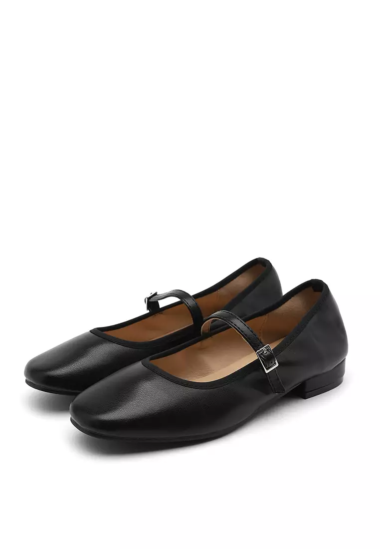 Charlotte Maryjane Flats (2cm) - Black
