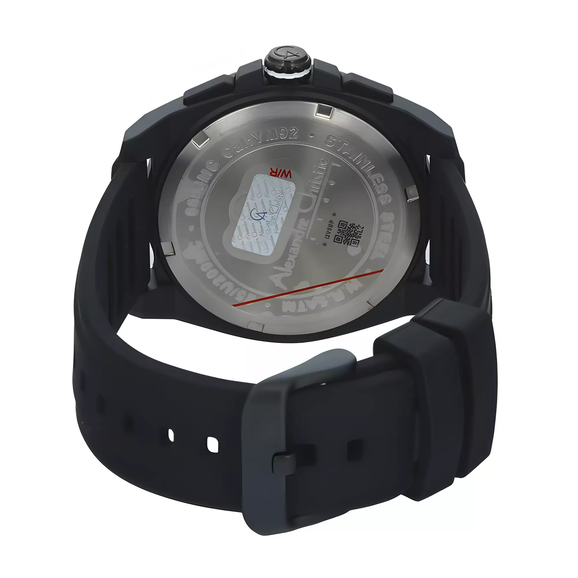 Alexandre Christie - Jam Tangan Chronograph Pria - Black White Dial - Rubber Strap - 6693 MCREPSL