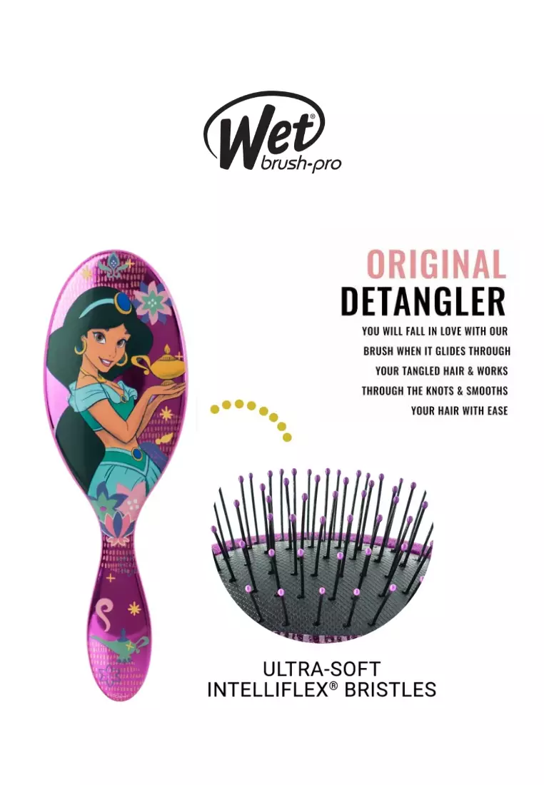 Wet Brush Disney Original Detangler Brush Princess Wholehearted - Jasmine,  Dark Purple - All Hair Types - Ultra-Soft IntelliFlex Bristles Glide