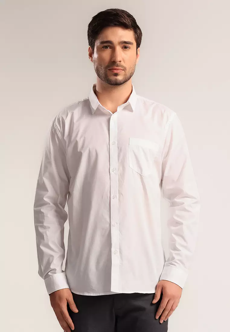 MOC Kemeja Lengan Panjang Pria PEDRO - WHITE