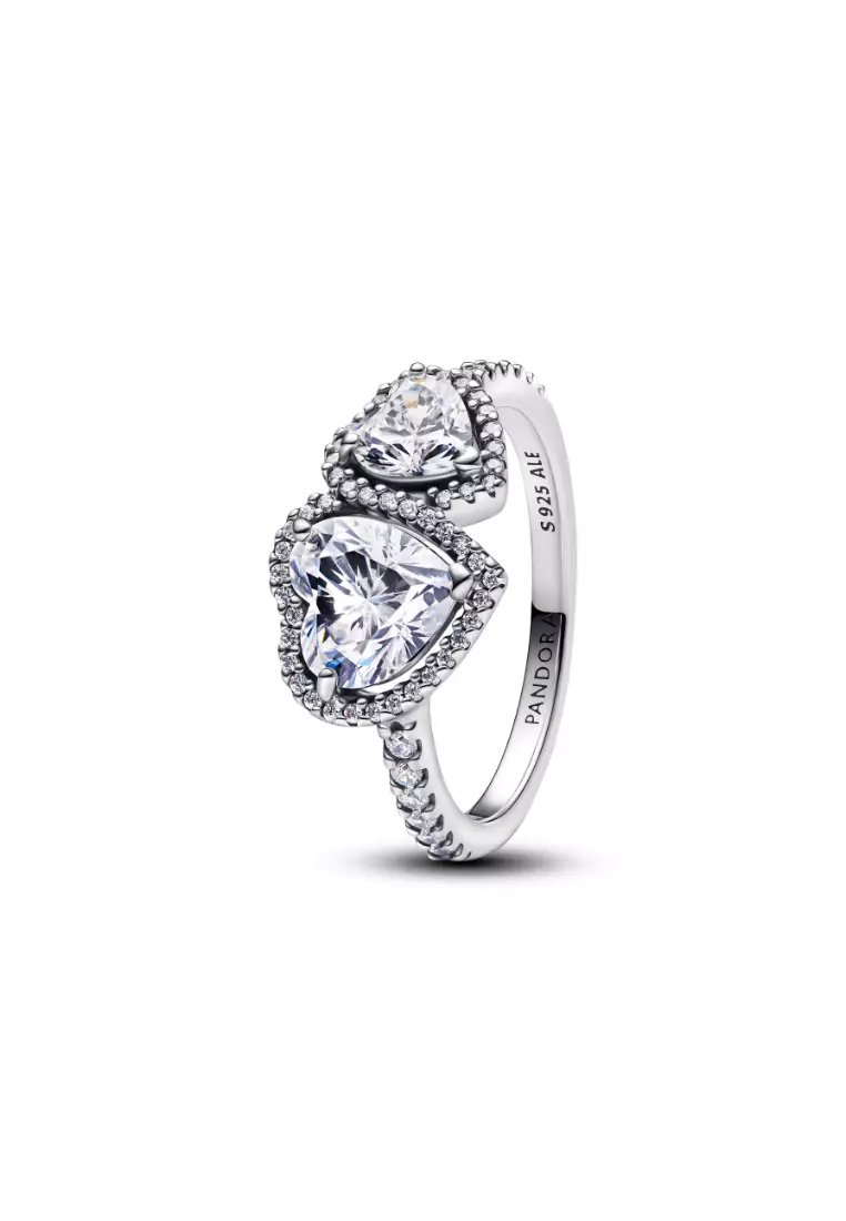 Sparkling Halo Hearts Ring