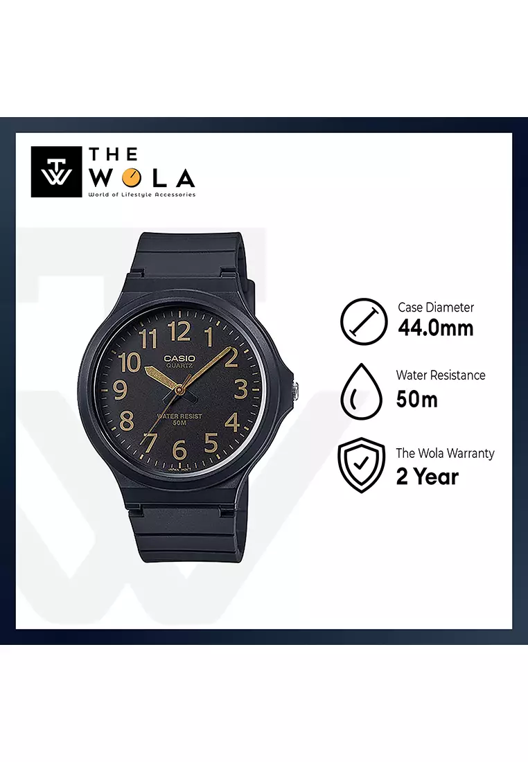 Men's Analog MW-240-1B2V Big Case Black Resin Casual Watch