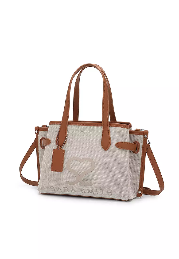 Women's Logo Top Handle Bag / Sling Bag / Crossbody Bag (Tas Selempang / Tas Tangan) - Cokelat