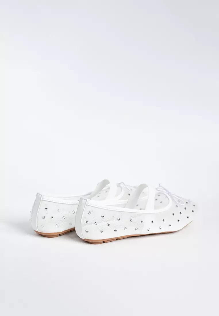 Glitter Mesh Ballerina Flats