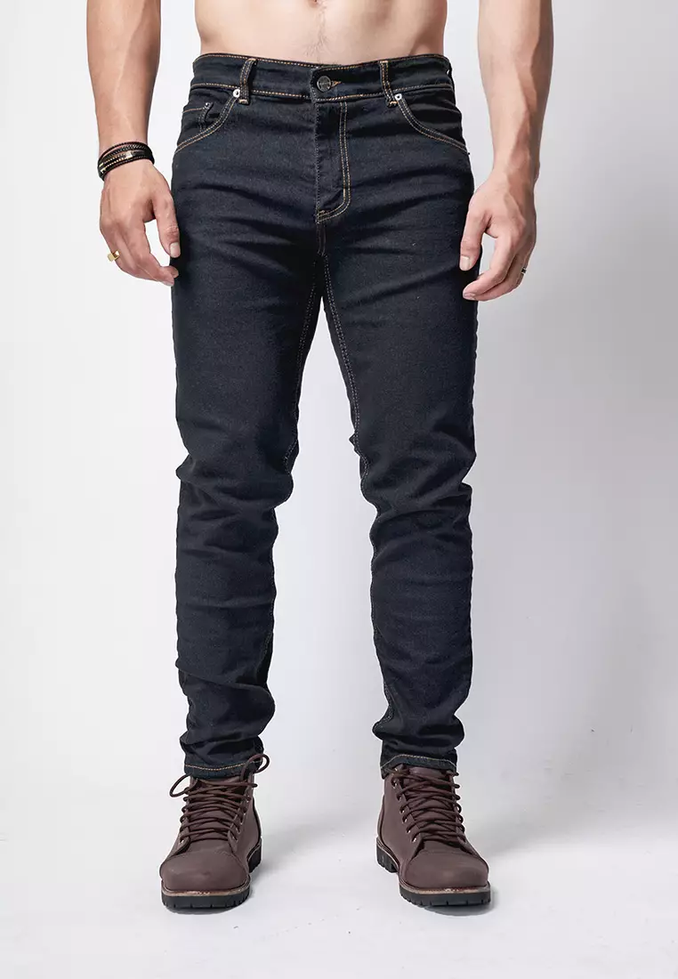 Slim Fit Jeans Black Golden