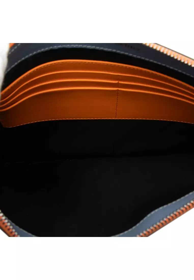 Pre-Loved Burberry Leather Colorblock Clutch