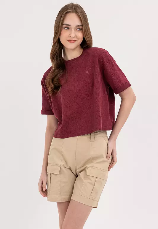 Ladies Aeropostale Burgundy Boxy Tee