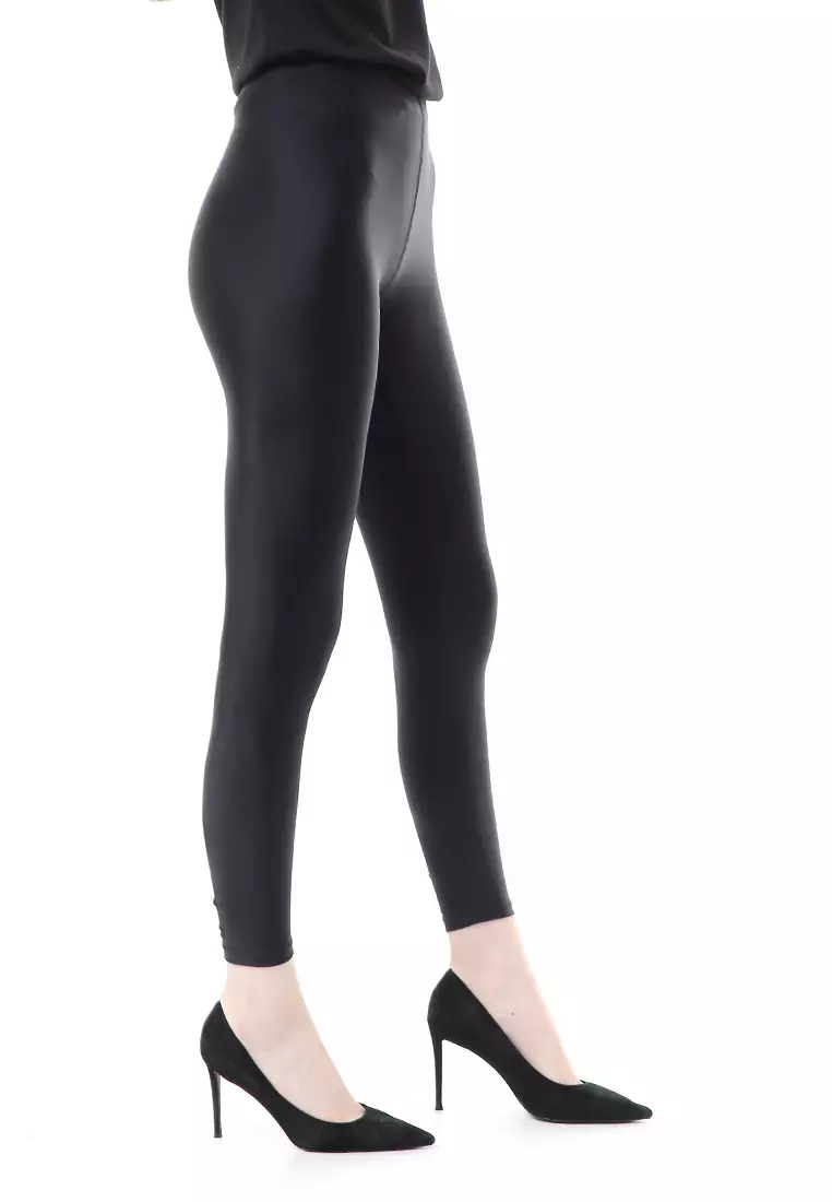 Kavita Celana Legging Bawahan Wanita Motif Polos Relaxed Fit High Quality - Hitam