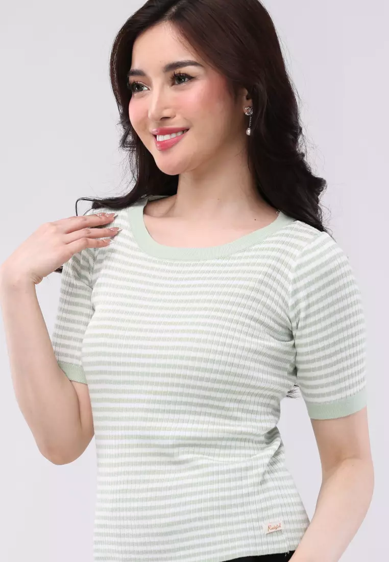 Knitted Short Sleeves Top