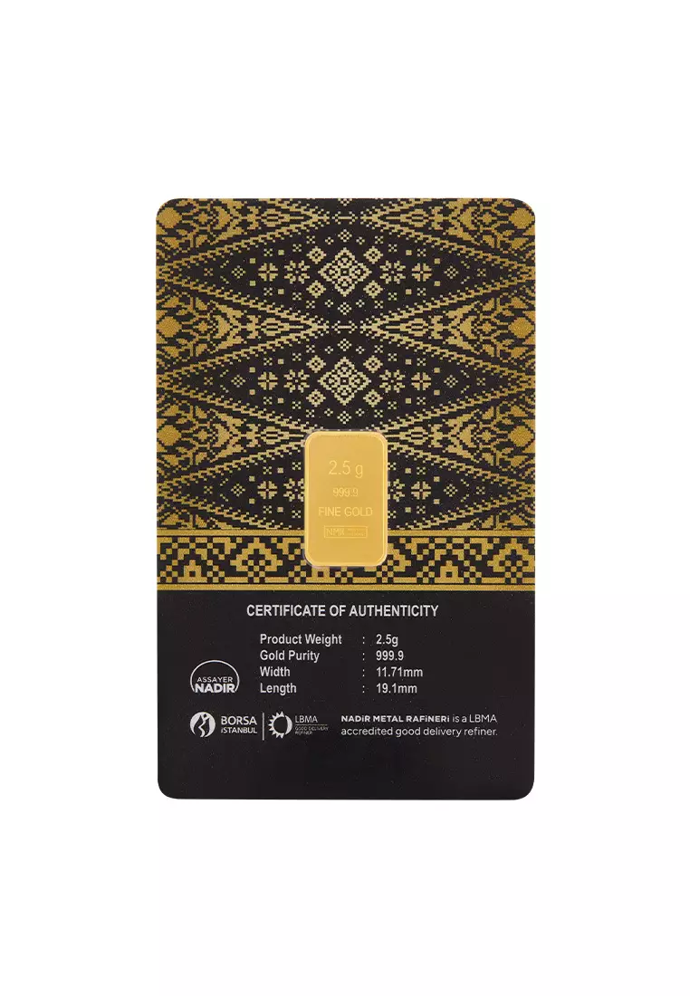 HABIB 2.5g 999.9 Gold Bar (Songket Collection)  - Manufactured by LBMA Goods Delivery Refiner