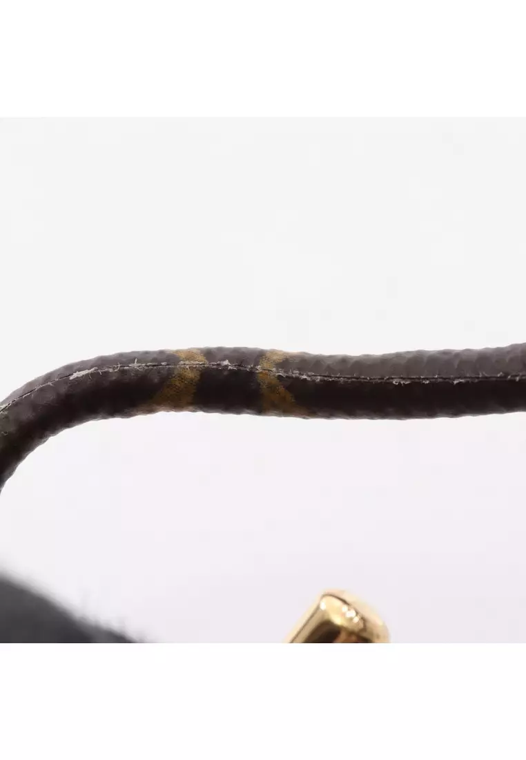 Pre-Loved Louis Vuitton Collier toggle monogram necklace PVC GP Brown gold