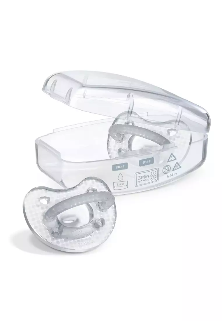 Chicco Physio Soft Soother Silicone 6-16m, Crystal, 2-pack