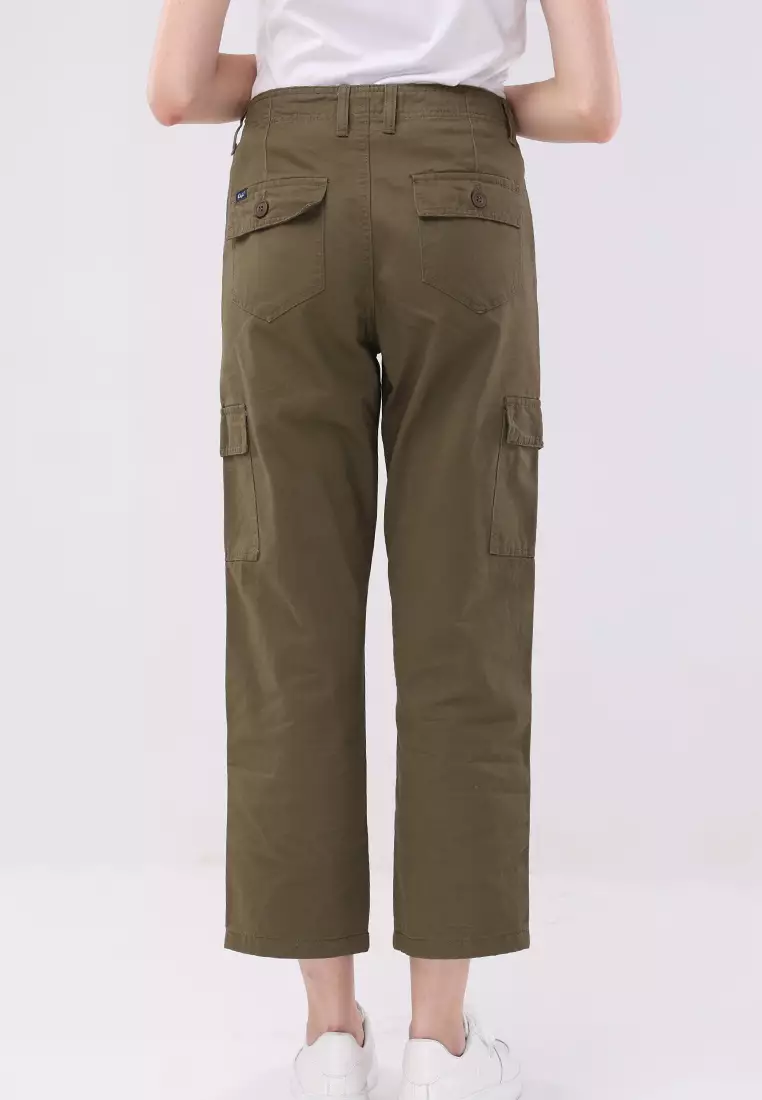 Colored Cargo Straight Cut Pants Ladies