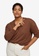 Violeta by MANGO brown Plus Size V-Neck Knit Sweater B797EAA3F99E58GS_1