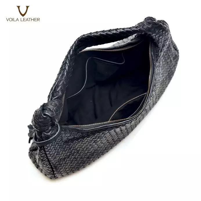 VOILA LEATHER Tas Tote Tas Shoulder Wanita Kulit Asli Gneuine Leather Tote Bag Shoulder Bag BERNA Black