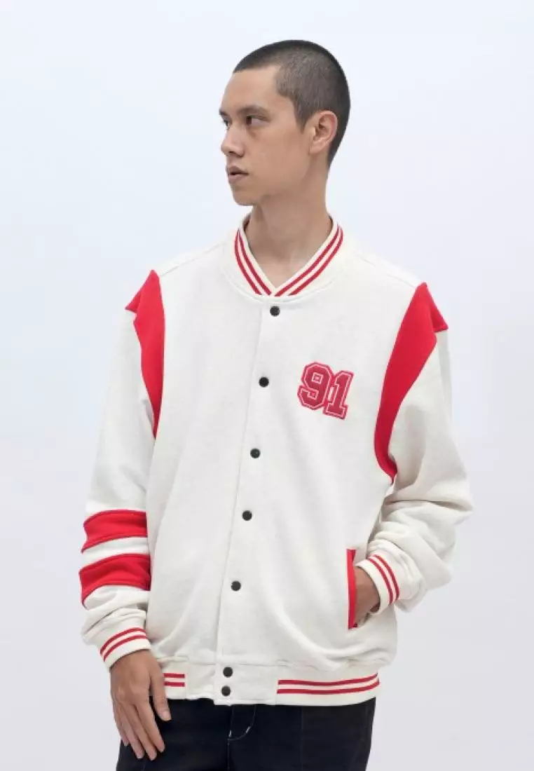 Red varsity sweater on sale