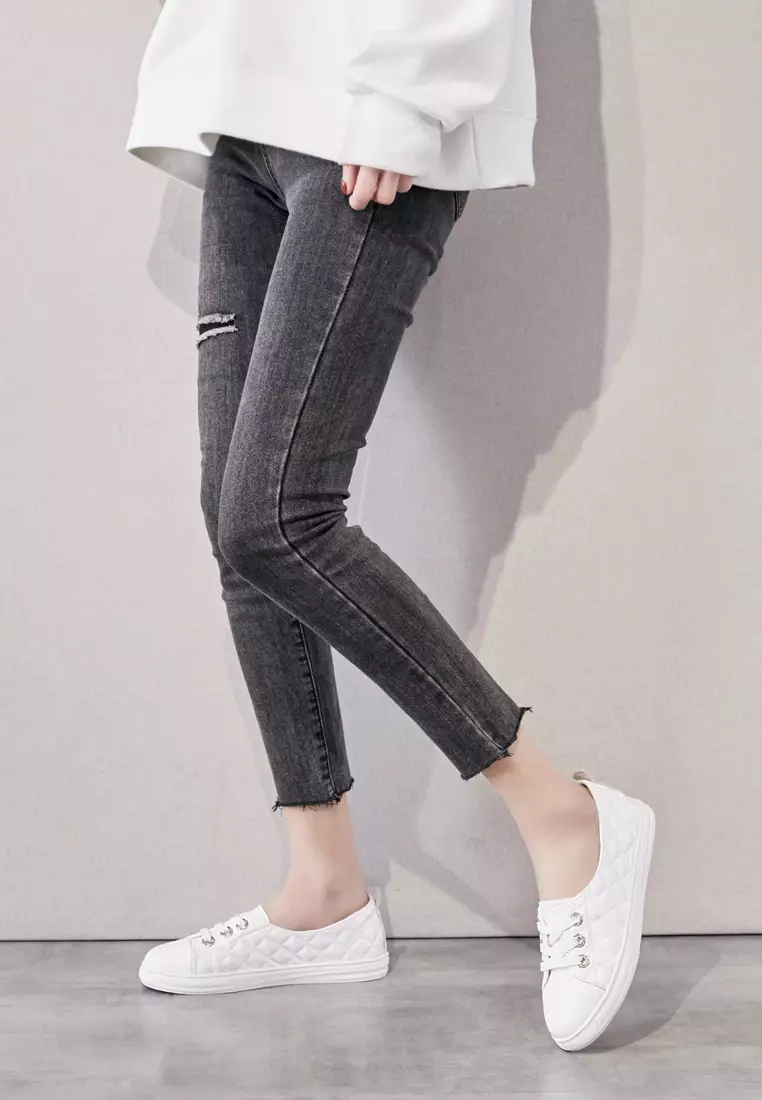Embossed Lamb Leather Sneakers RX2128