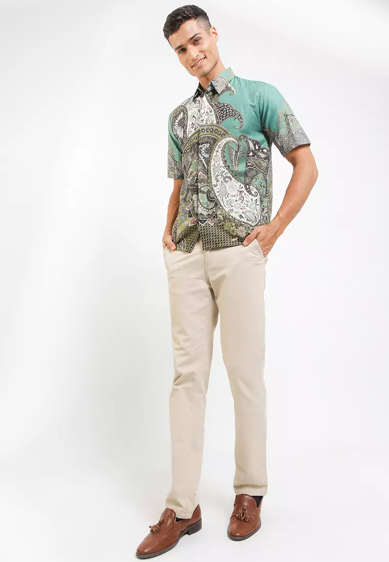 Cleopatra Kemeja Batik Premium Pria Casual Modern Lengan Pendek