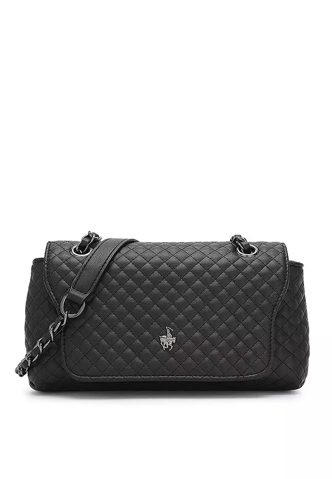 Quilted Sling Bag / Crossbody Bag - Black