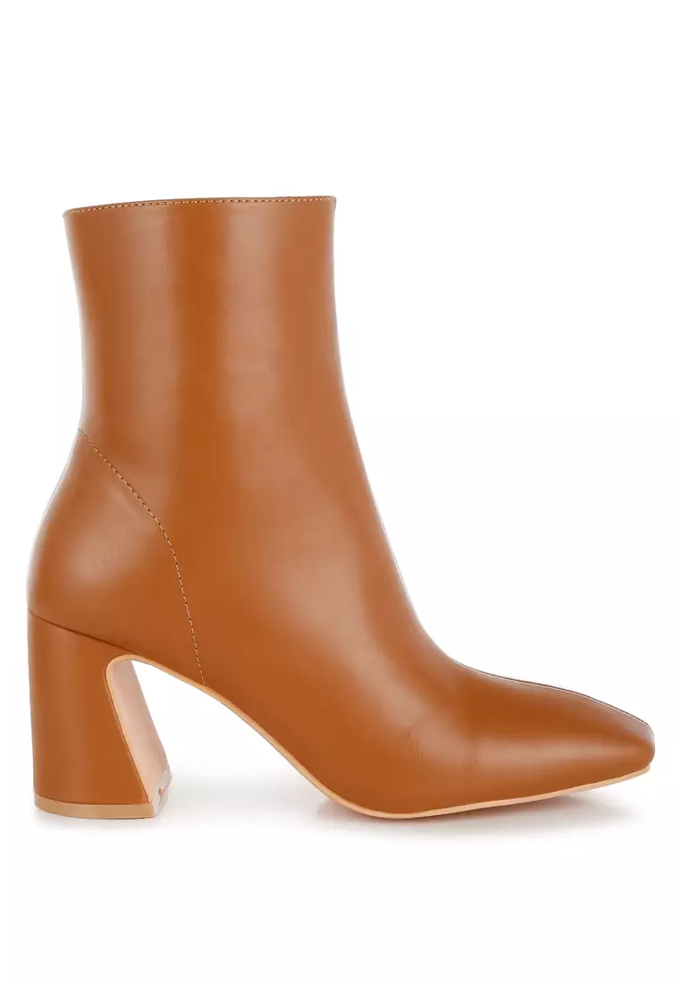 Discount on London Rag  shoes - SKU: Square Toe Ankle Boots In Tan