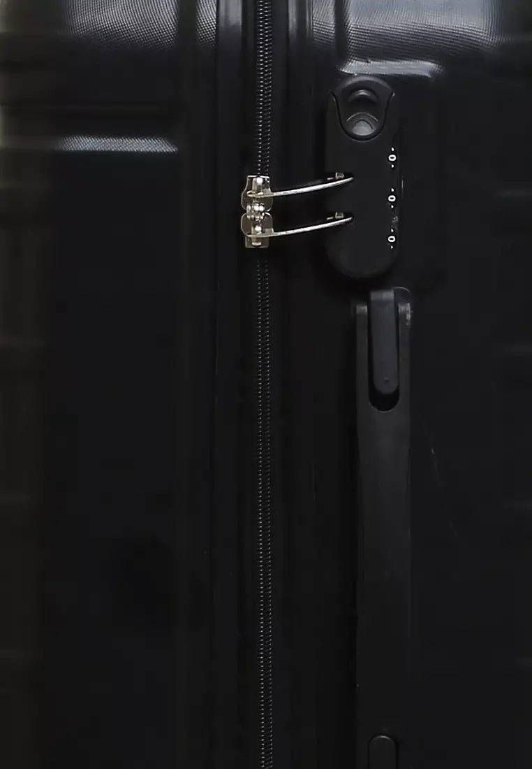 Carlton Tas Koper Fashion Unisex Size 20 Inch Suitcase Number Code Lock Material Fiber ABS ORIGINAL - Black