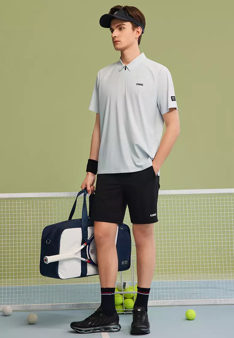 MEN'S K-SWISS LOGO HALF-ZIP POLO SHIRT