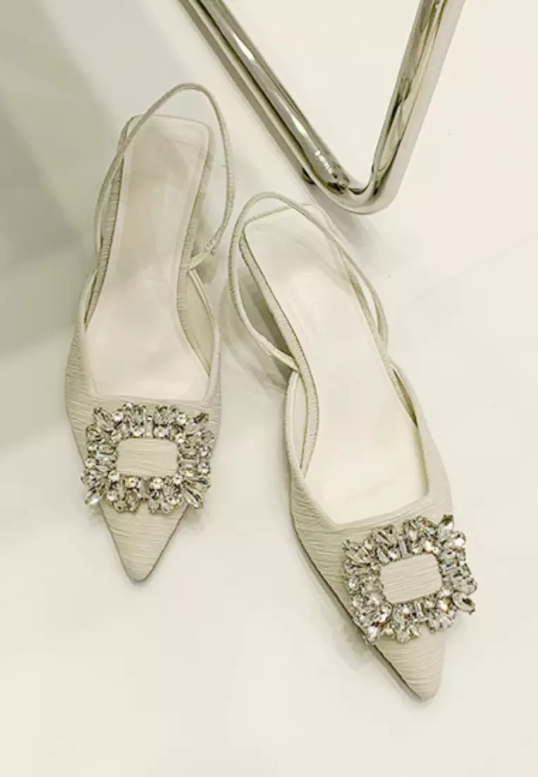 White sales bling heels