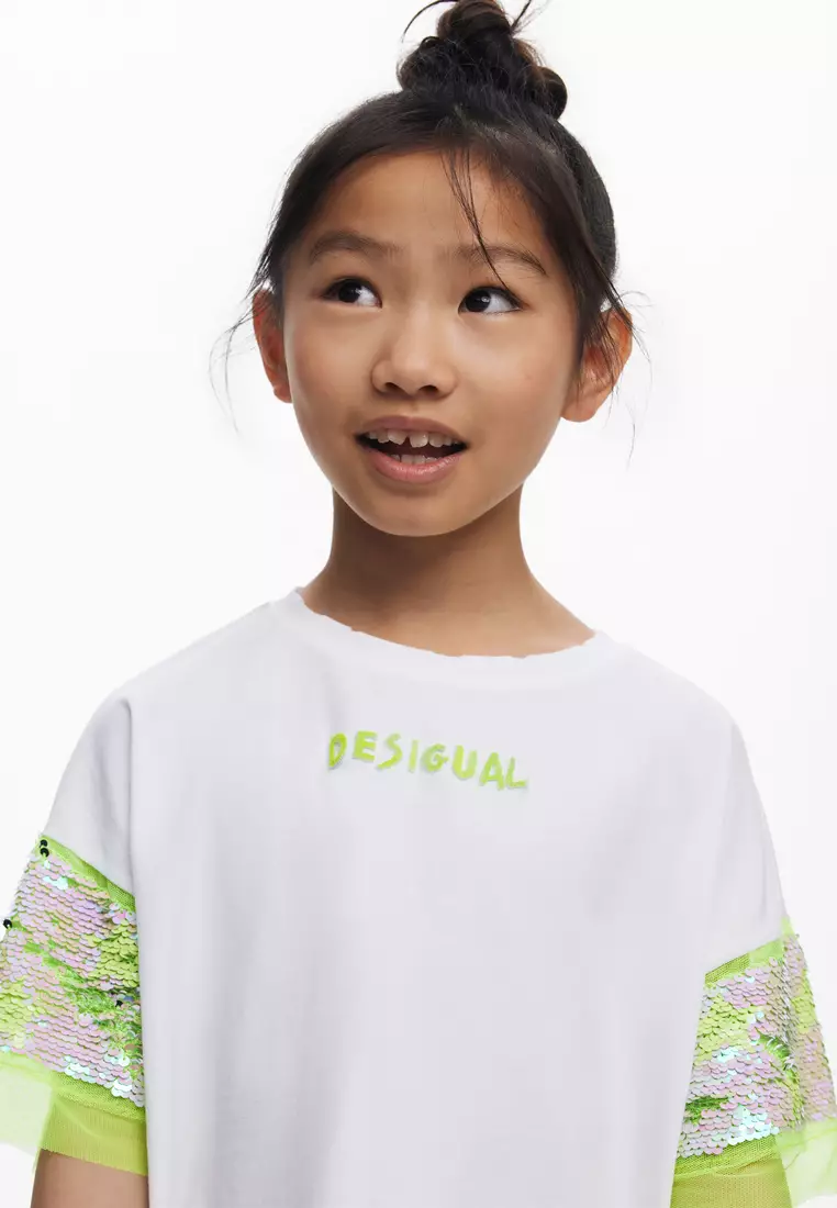 Short-sleeve sequin T-shirt