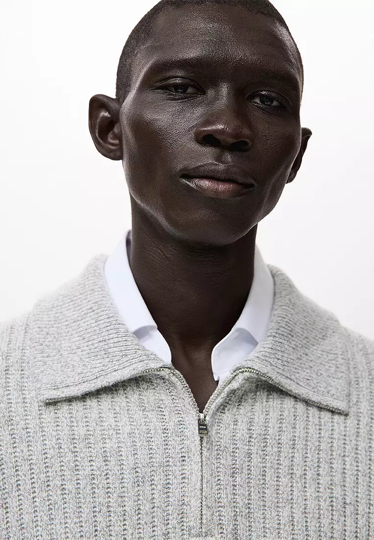 Wool-Blend Sweater With Zip