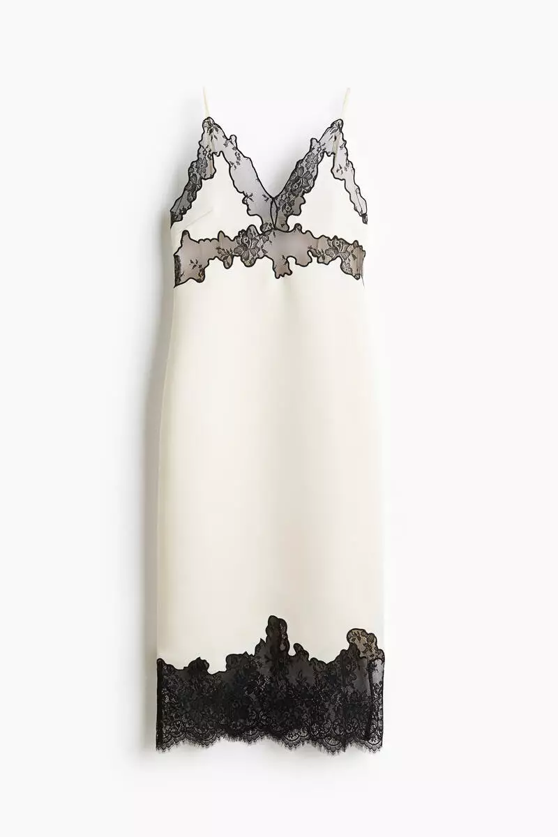 Lace-trimmed strappy dress