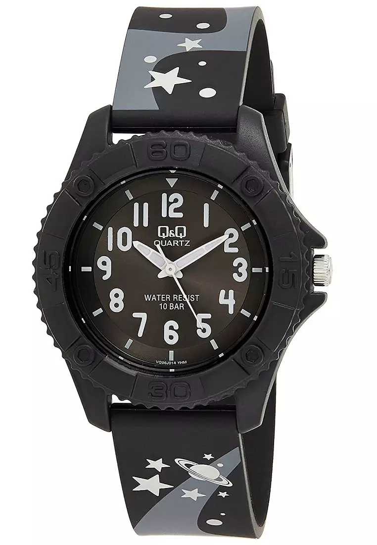 Q&Q QNQ QQ Original  Kids Watch Jam Tangan Anak Tali Karet VQ96 VQ96J Water Resist VQ96J014Y