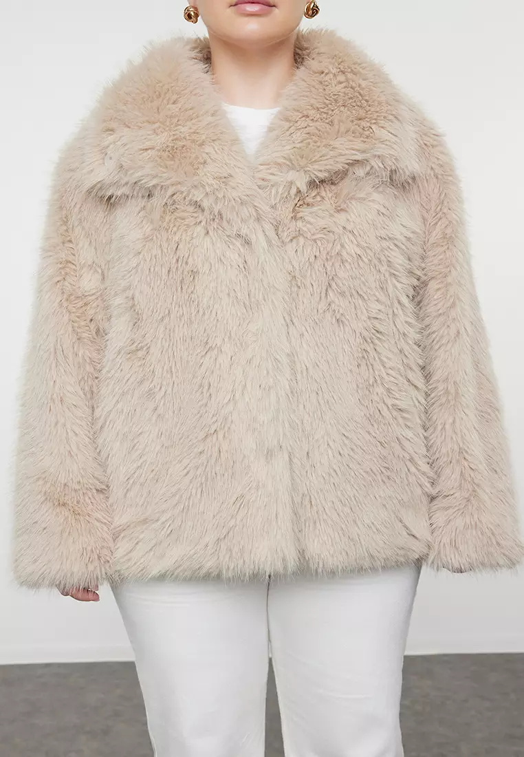 Plus Size Faux Fur Coat