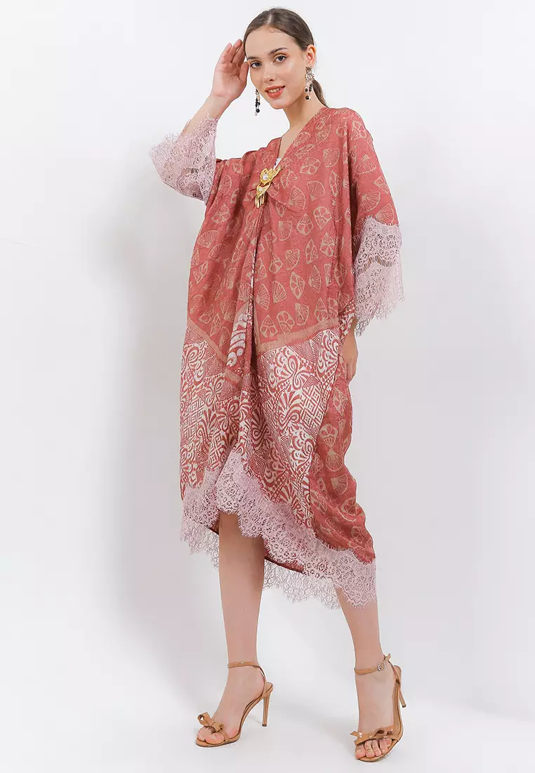 Rizqina Dress Batik Rania Dusty / Batik Viscose / Batik Viscose Wanita