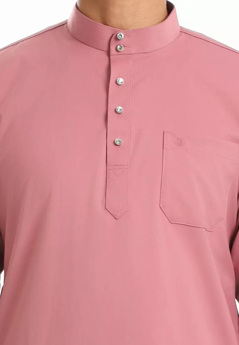 Forest x Hatta Dolmat Baju Melayu Cekak Musang Dewasa - BM24104-59LotusPink