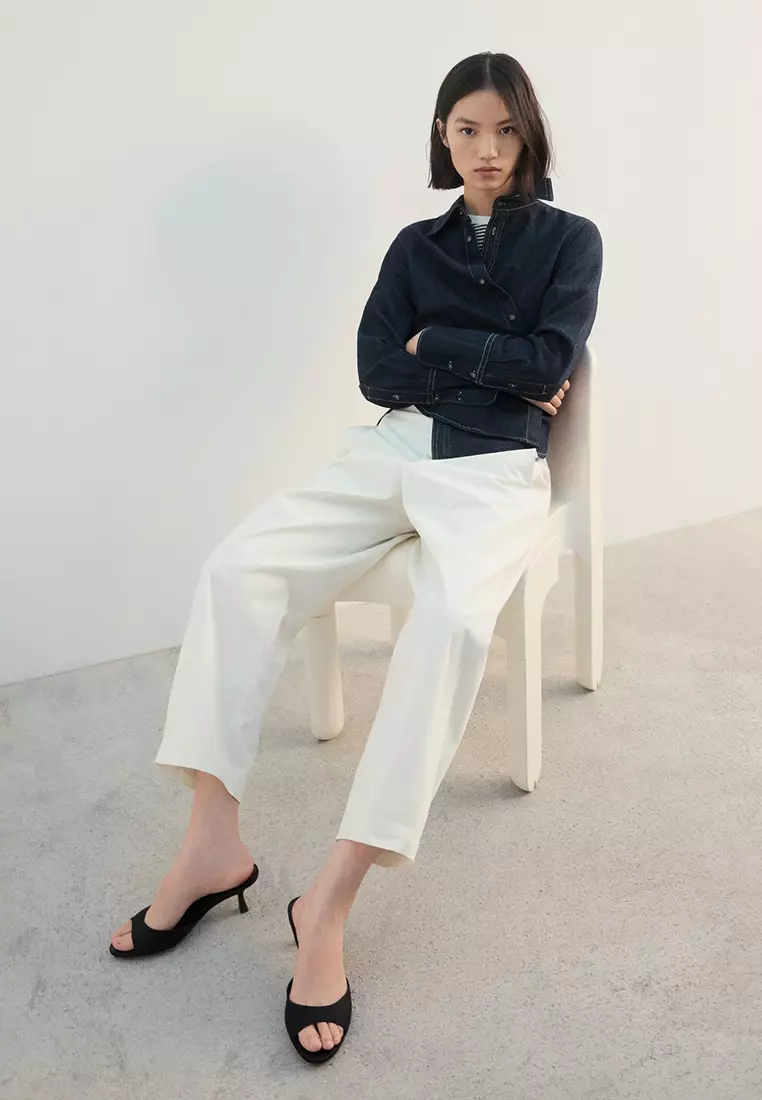Straight-Fit Cotton Trousers